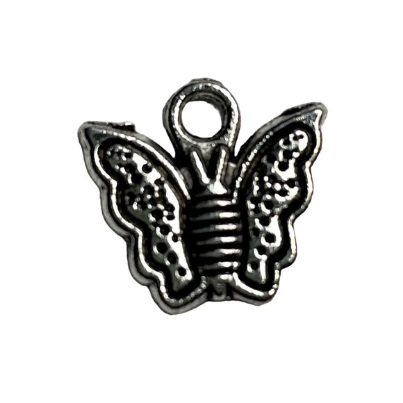 Butterfly Pendant Silver Tone Charm Bracelet Necklace Jewelry Craft Dangle I u - Picture 1 of 1
